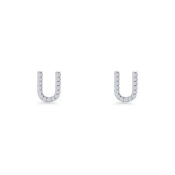 Initial U Stud Earring